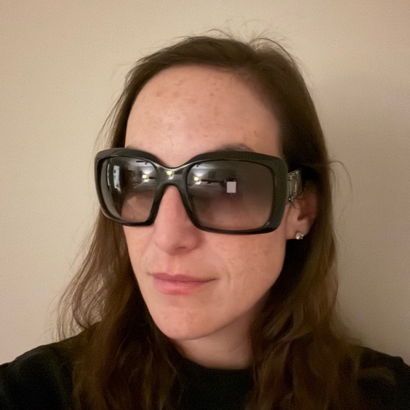 CHRISTIAN DIOR Couture 1 584LF Large Black Rhinestone D Logo Gradient Sunglasses - Picture 7 of 8